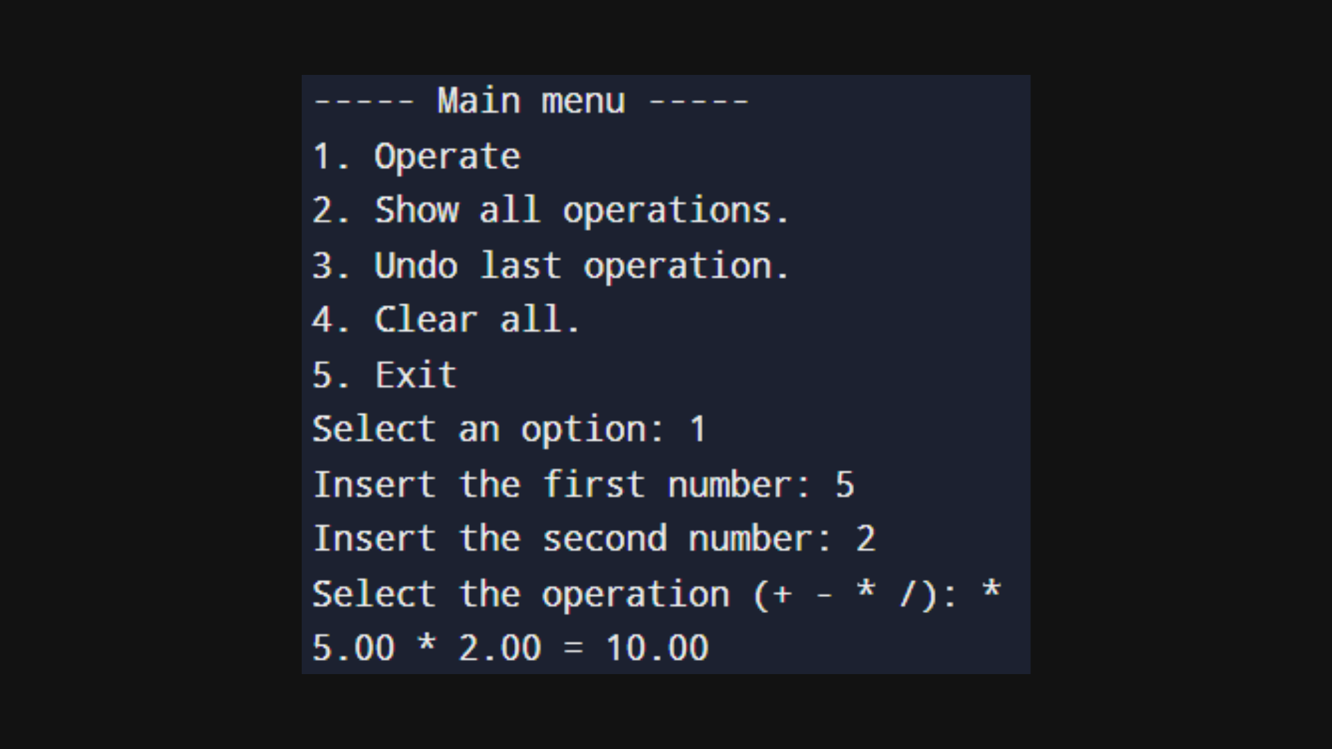 Stack-Based Calculator in C