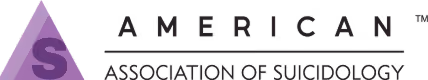 Logo of the American Association of Suicidology with a purple triangle and letter S.