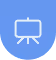 Blue icon badge with a presentation board.