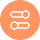 Orange icon badge with adjustment sliders.