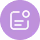 Purple icon badge with a document and text lines.