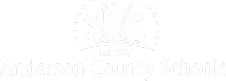 Anderson County Schools logo with stylized open book, stars, and established year 1867