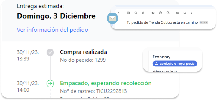 Imagen de seguimiento de pedidos en un e-commerce que optimiza su logística 3PL para entregas más rápidas con Cubbo.
