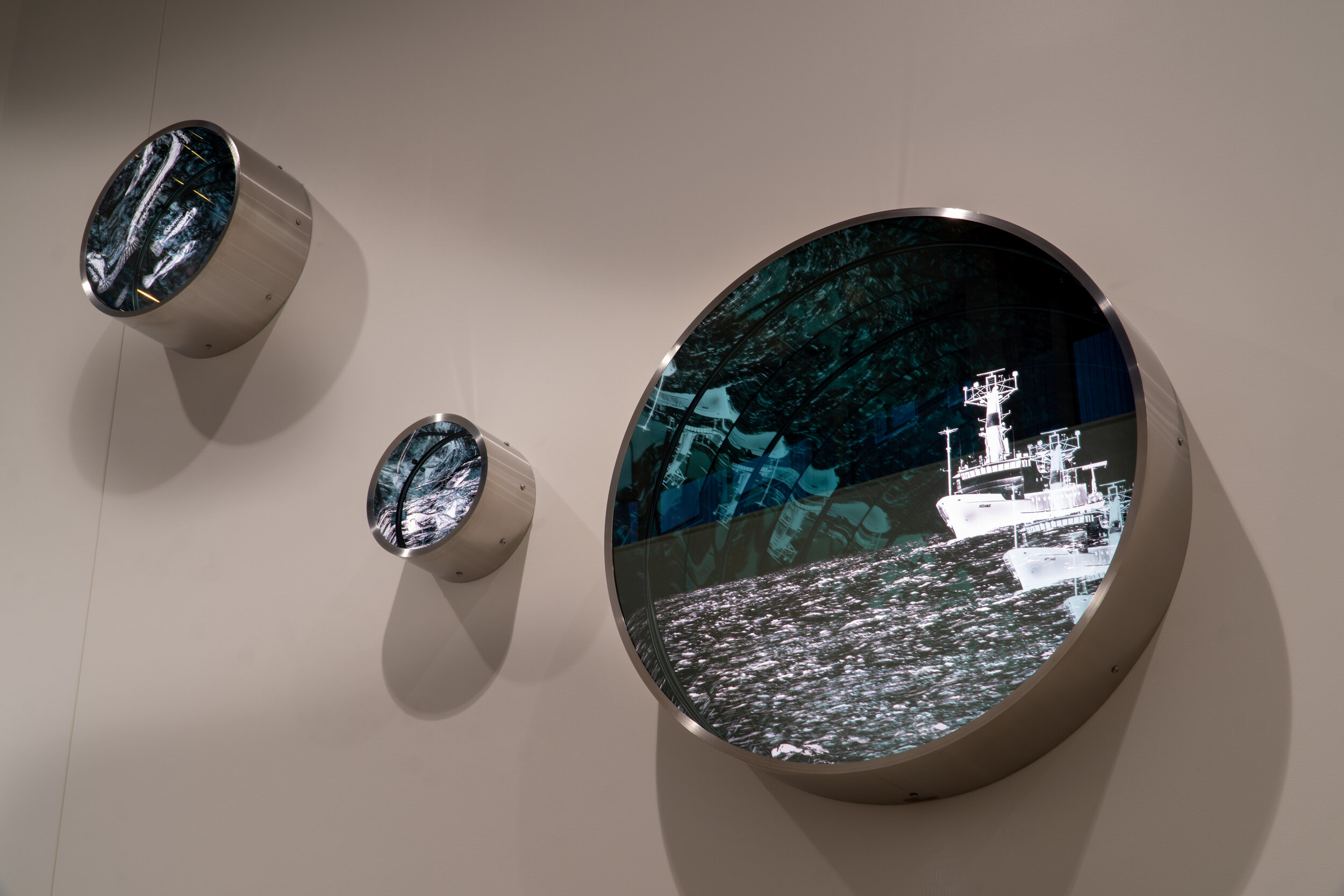 Visitors experiencing This Is Water in the museum halls