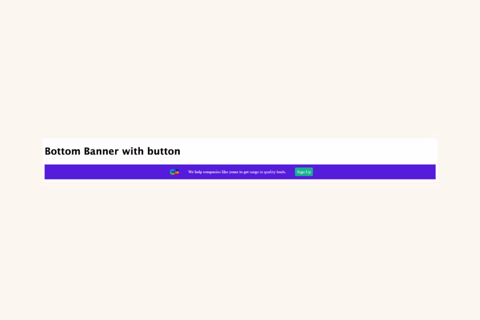 Bottom Banner with Button