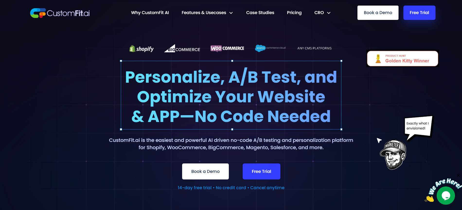 customfit.ai ab testing and websiter personalization tool