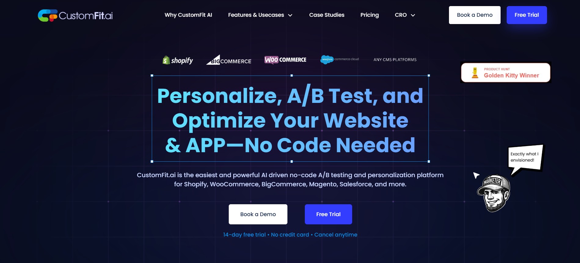 customfit ab testing and website personalization platform