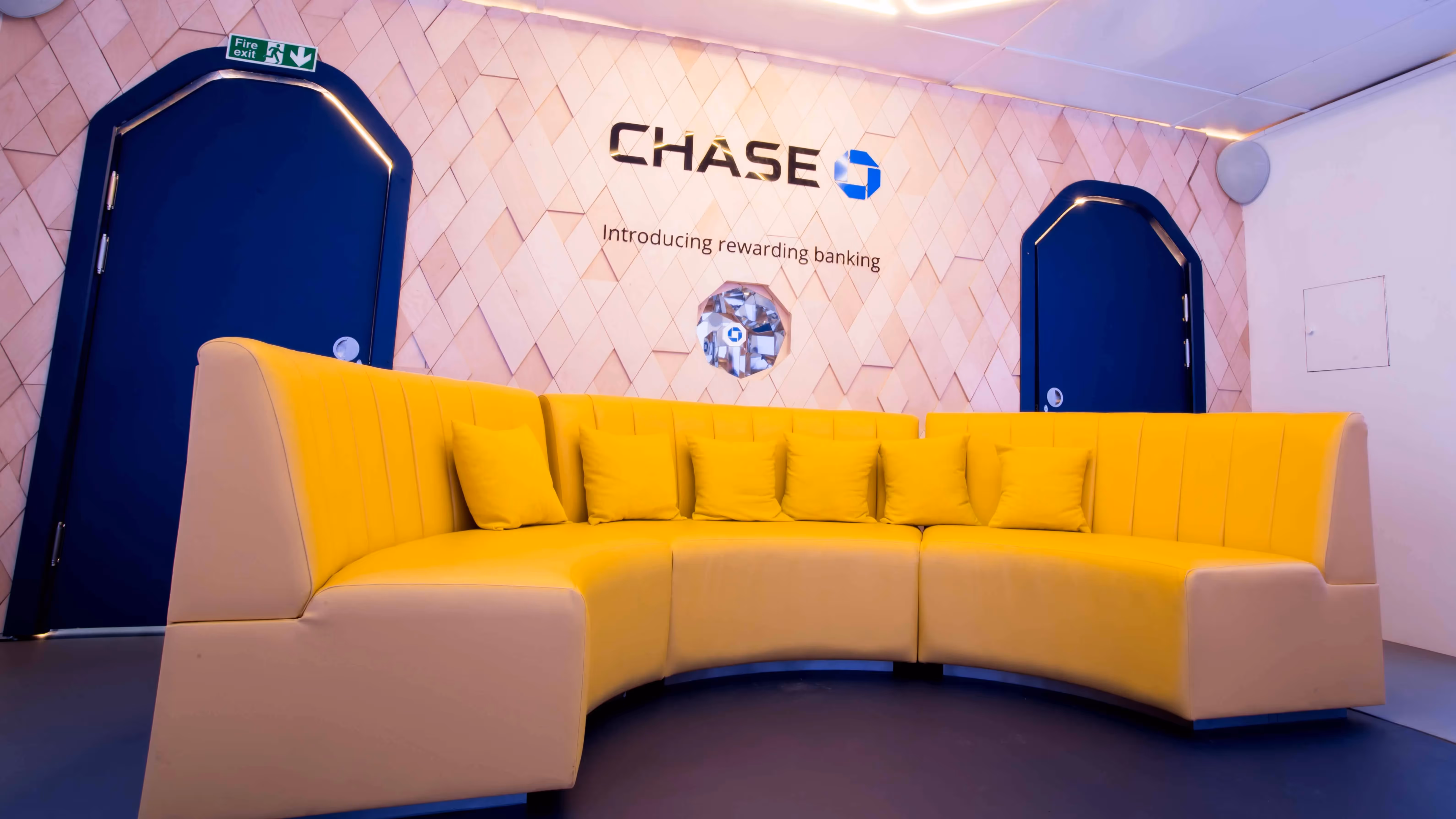 Floor level view of the Chase Octagon designed by Bearded Kitten agency.