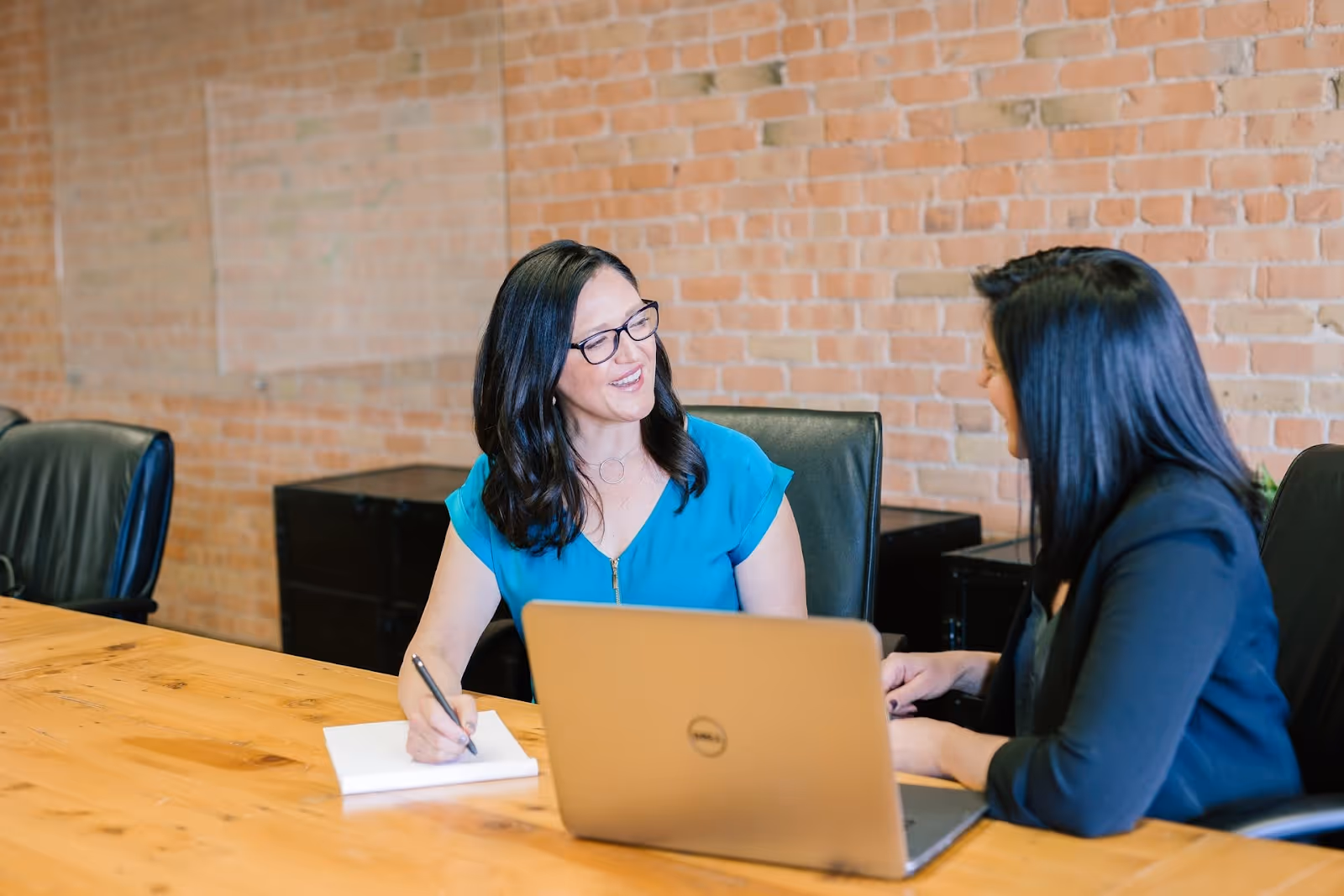 Business meeting with two women