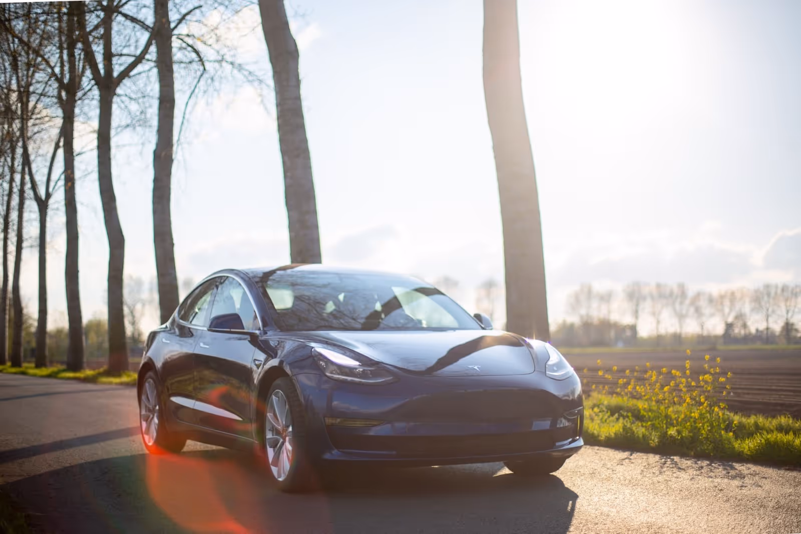 Tesla model 3 blue