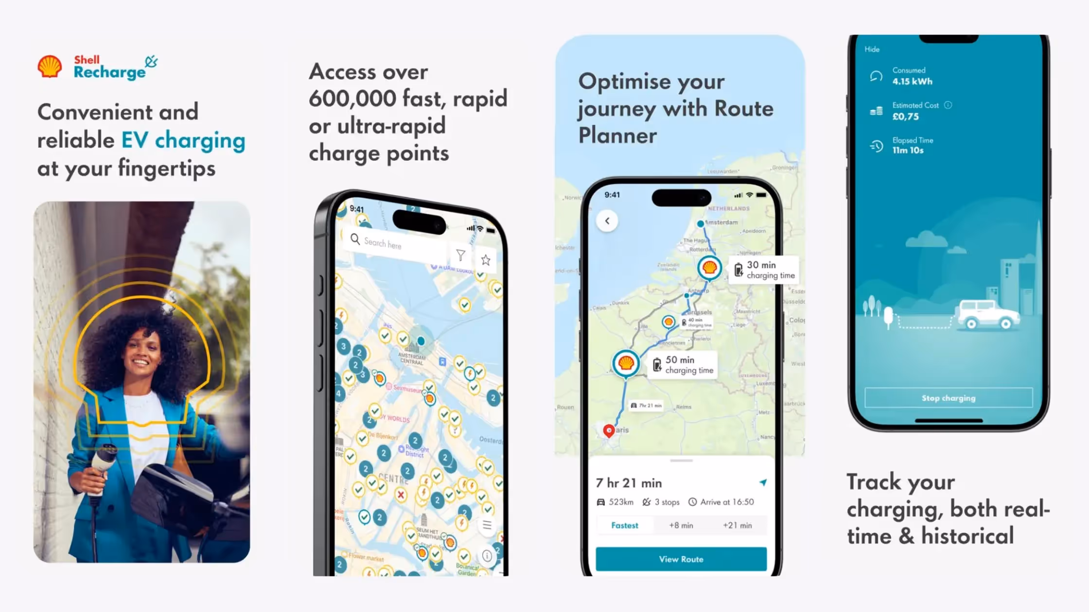 Shell Recharge app interface
