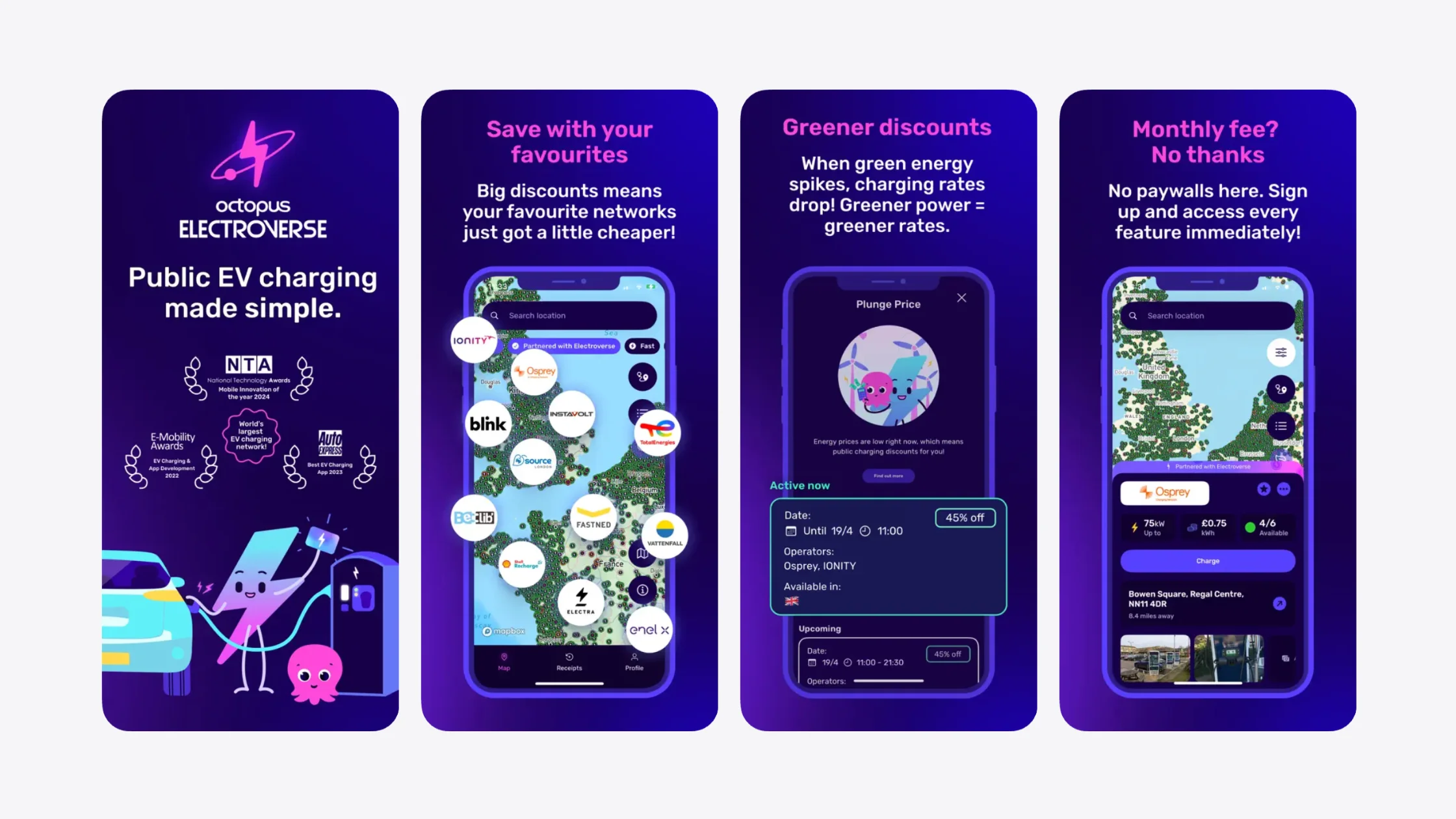 Octopus Electroverse app interface