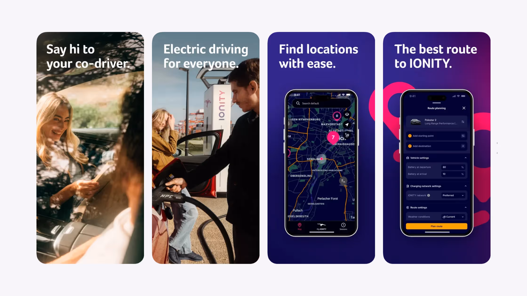 Ionity app interface