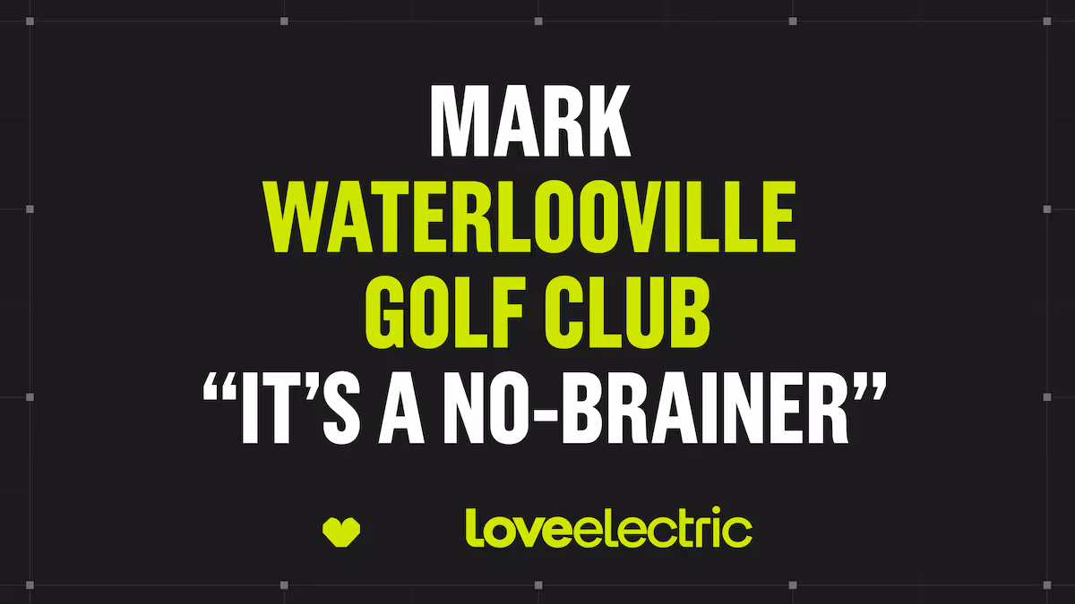 A cover slide with the words "Mark: Waterlooville Golf Club - "It's a No-Brainer". The text is in white and green on a black background.