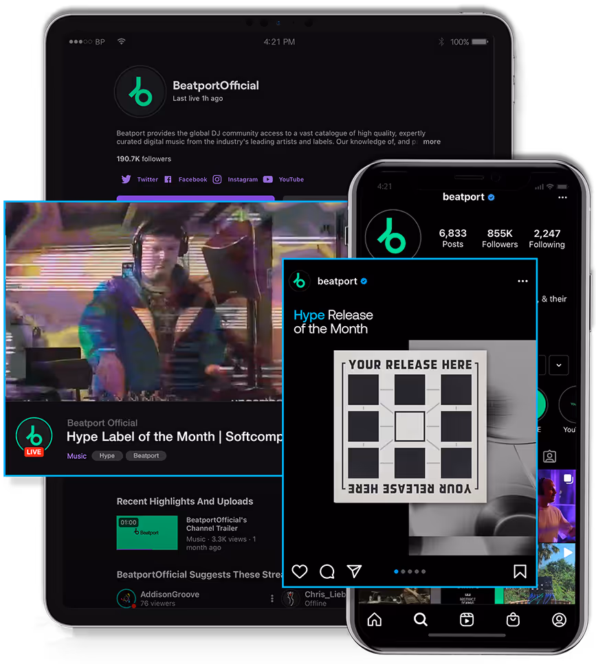 Beatport social media features for hype releases