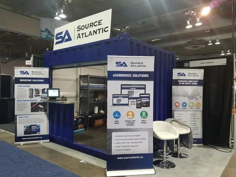Modular trade show unit shipping container conversion