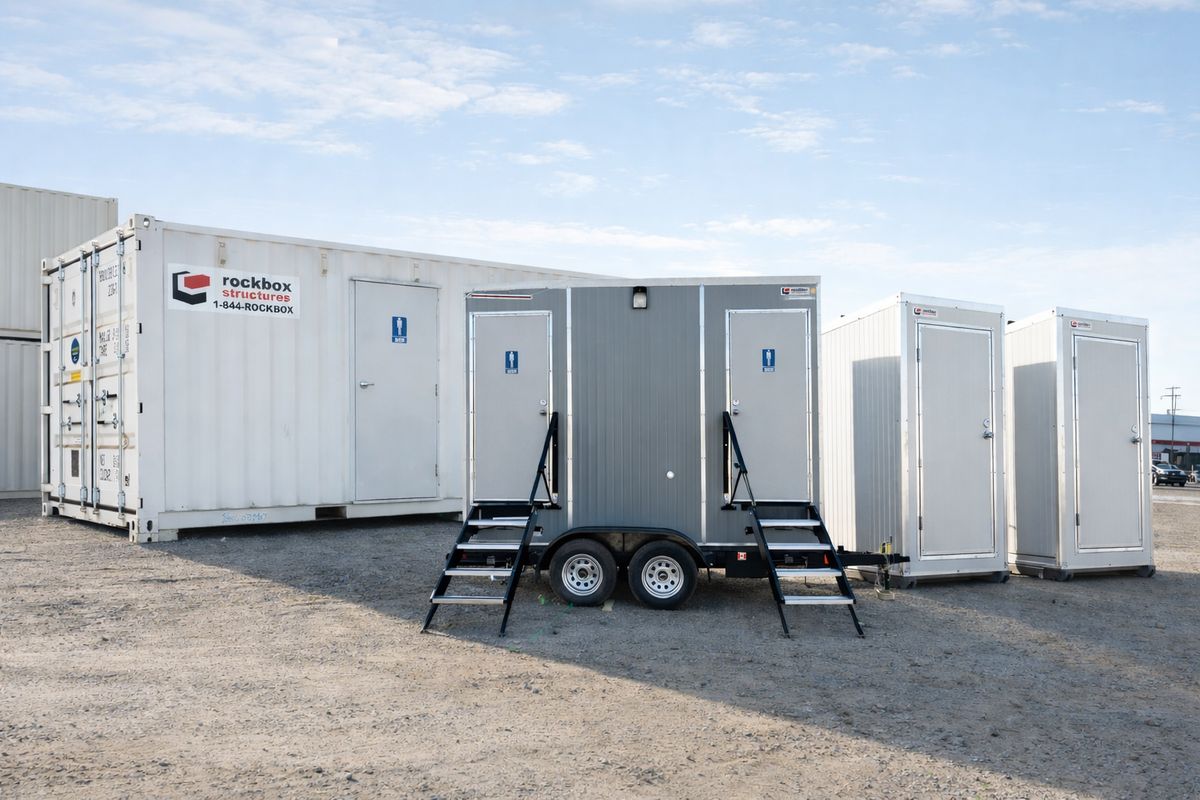 Portable washroom shipping container conversion