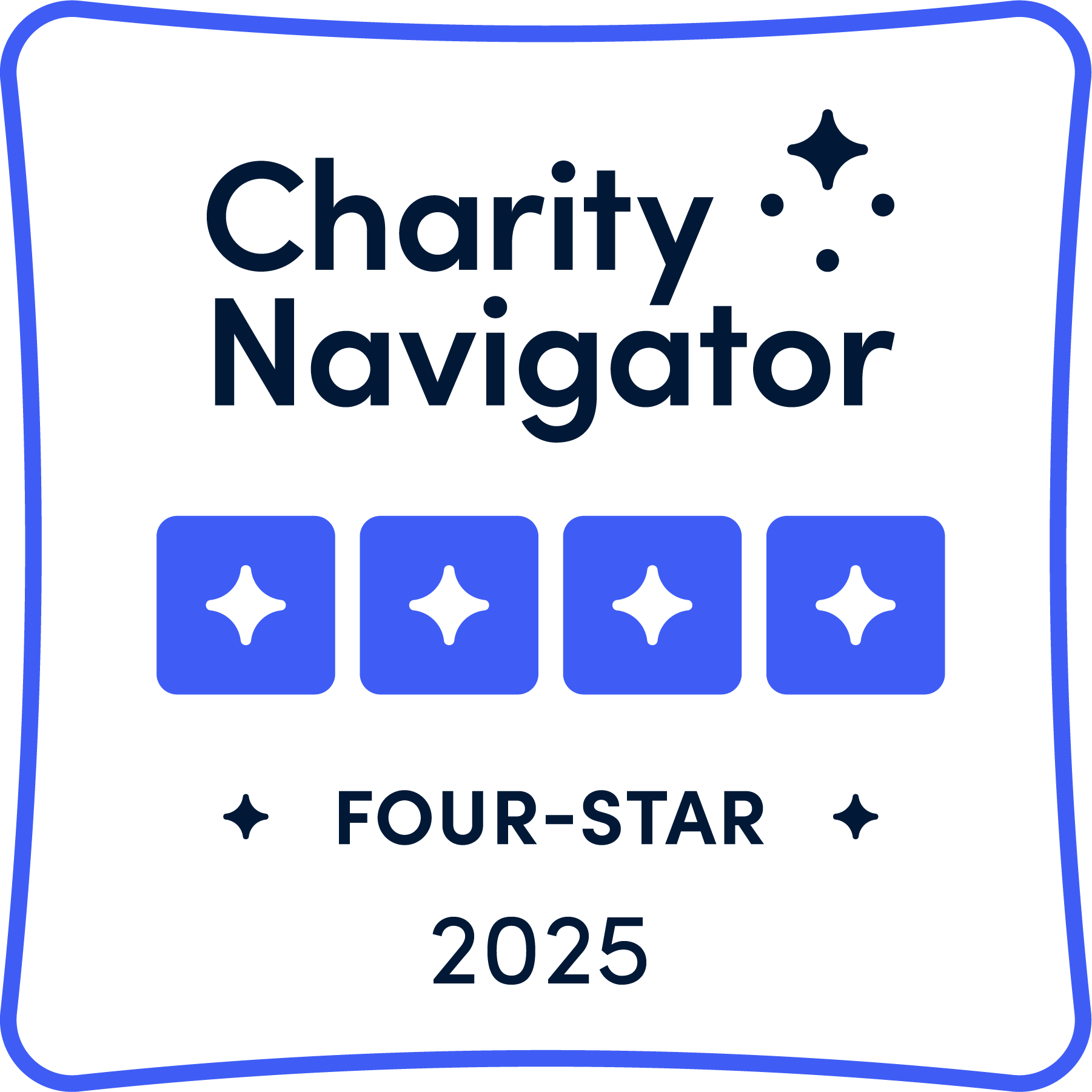 Charity Navigator - Four star rating badge 2025