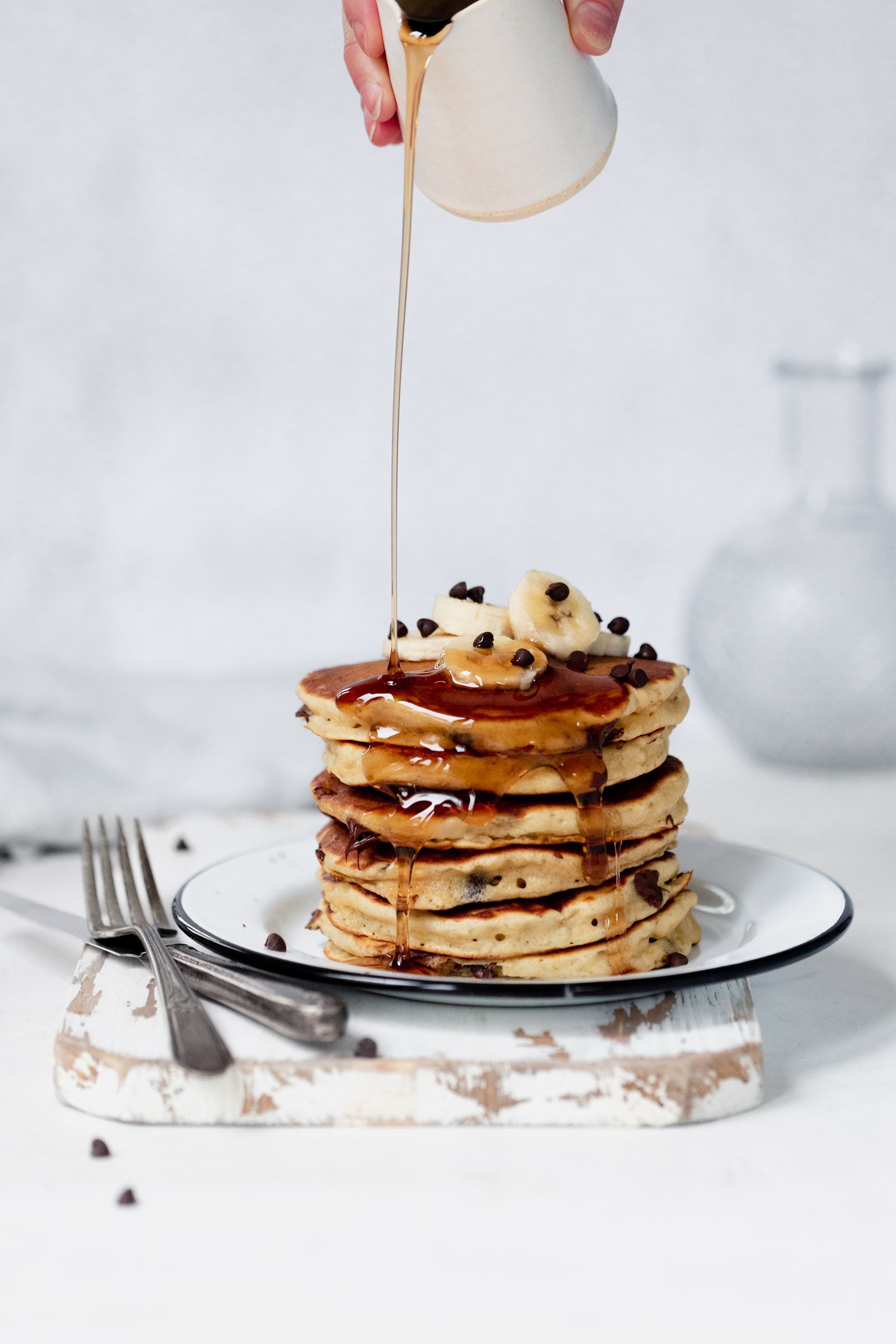 Chocolate Chip Banana Bread Pancakes