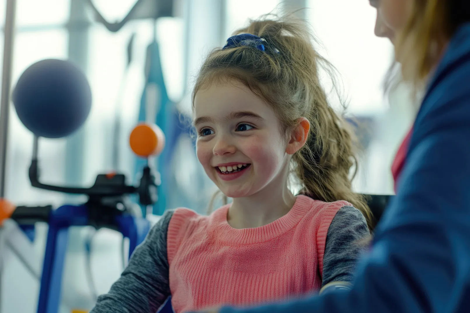 Happy chile attending occupational therapy class