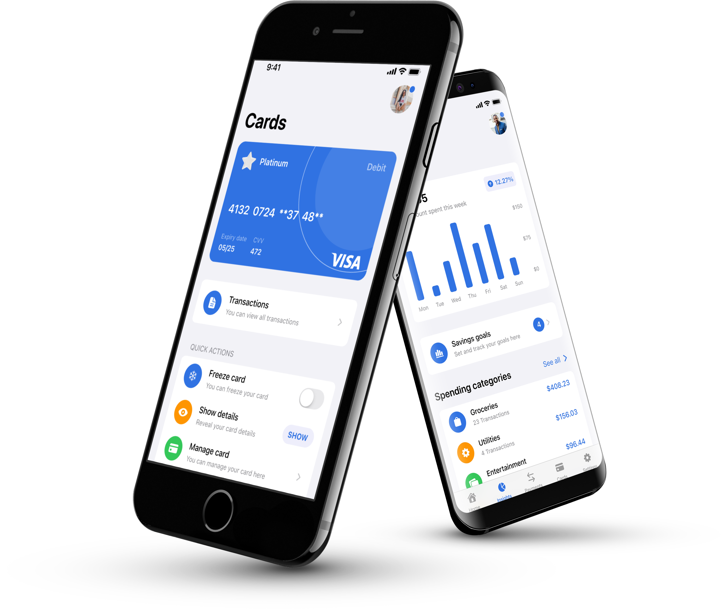 Mockup image of arrow bank on two smartphones. 


