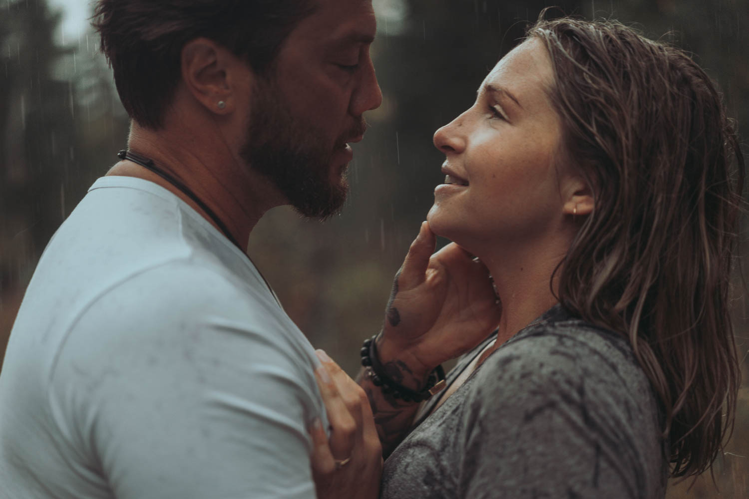 Engagement photo session near river