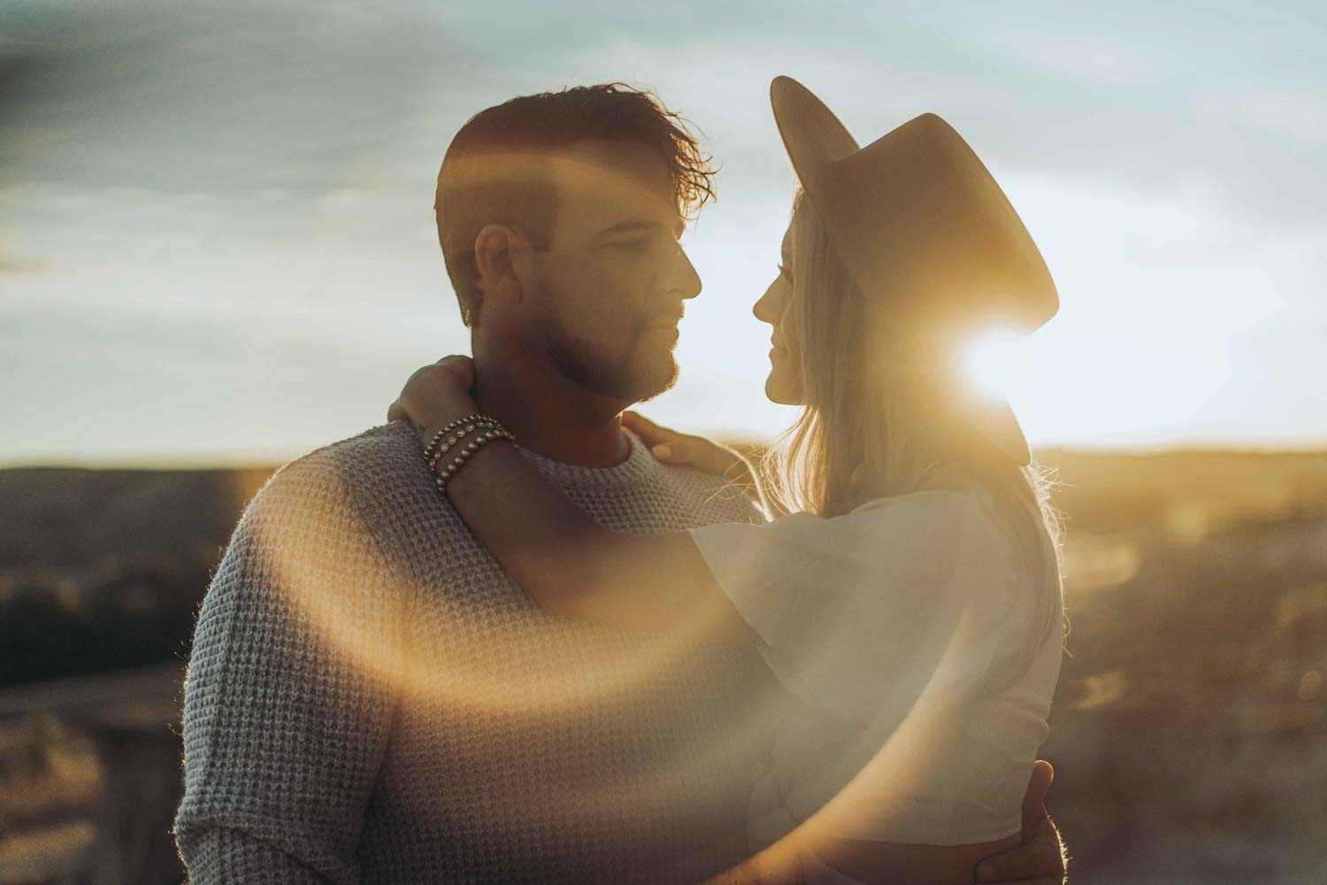 Sunset Engagement Session Hoodoos Drumheller Alberta