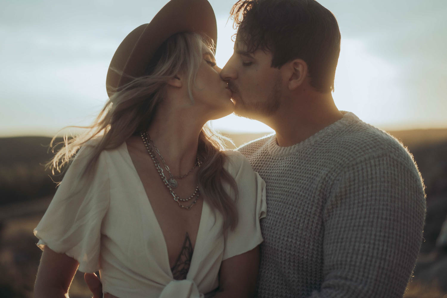 Sunset Engagement Session Hoodoos Drumheller Alberta