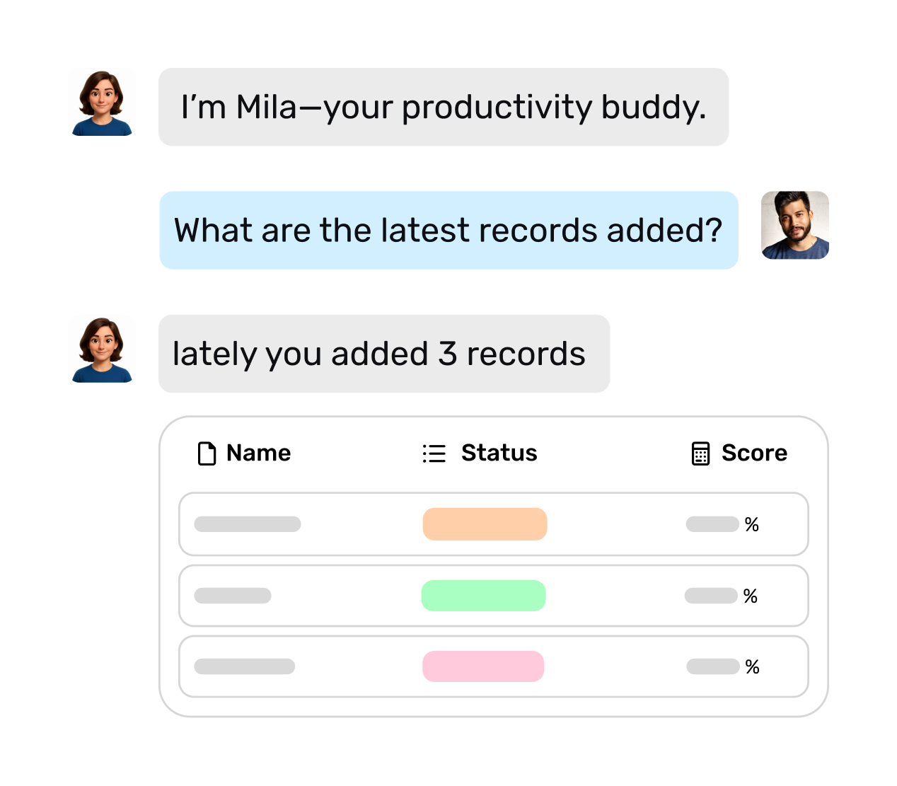 Ai assistant image from Workiom interface