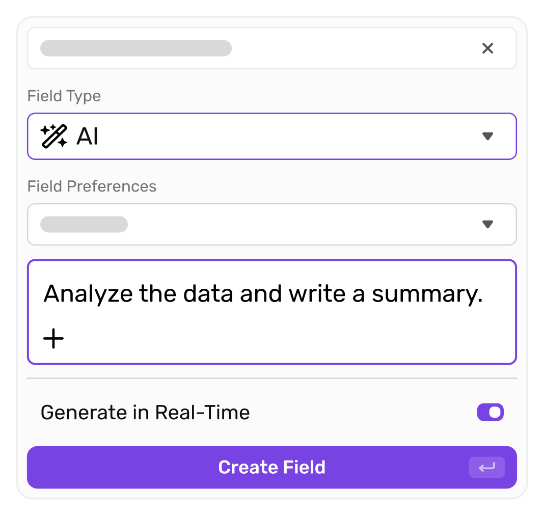 Ai field interface