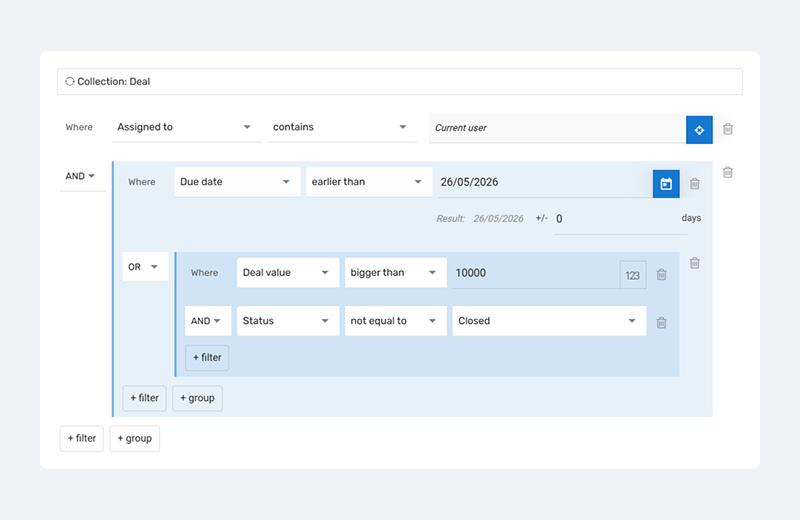 May 2026 - Criteria builder grouping & OR, multiple roles & a lot more