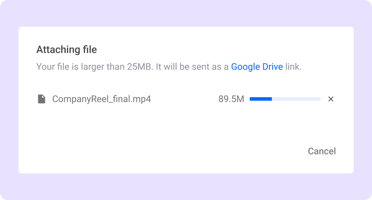 A screenshot of the file-sharing process with Google Drive