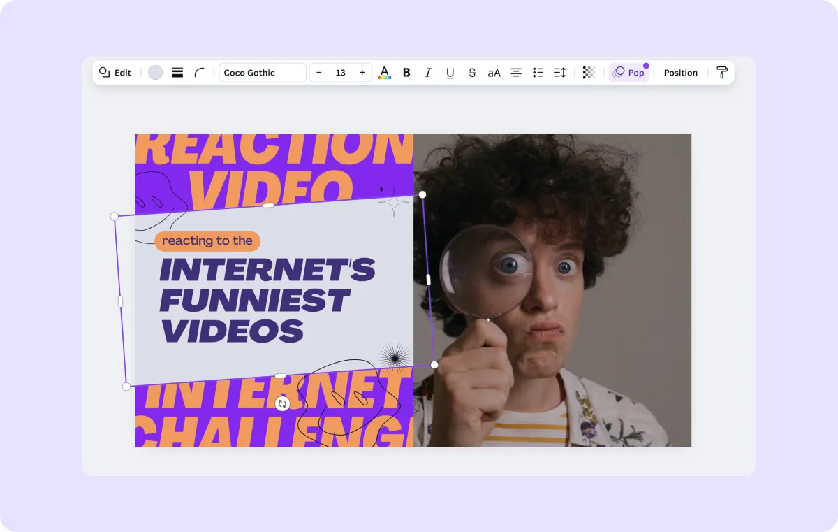 Screenshot of a thumbnail being created  in a graphic design tool.