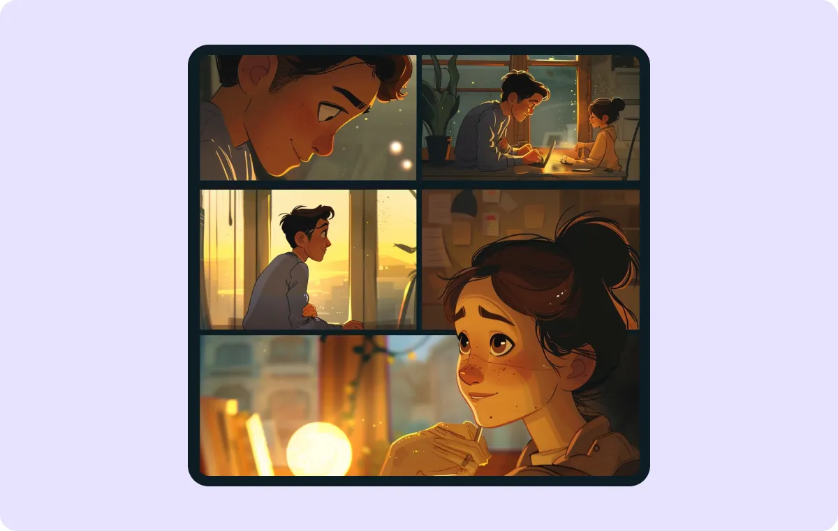 Example of digital storyboard of a scene