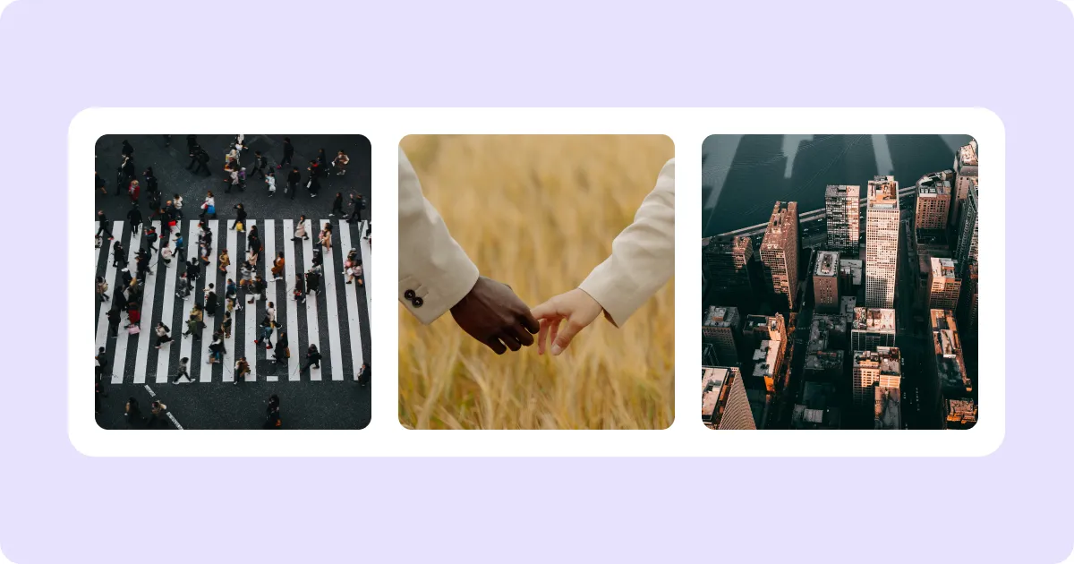 Banner with examples of different B-roll shots