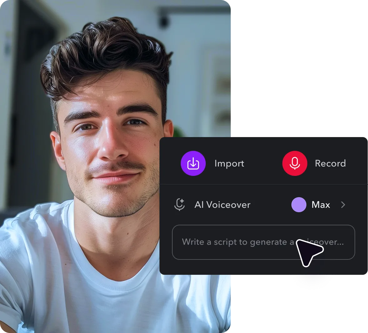 Uma imagem sobreposta pelo menu Captions TTS