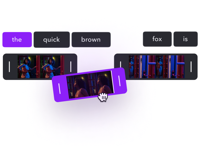 A video being edited in a video editing tool.