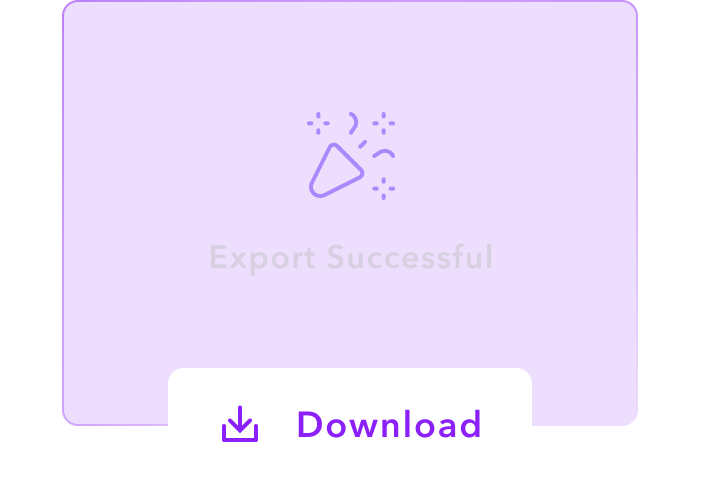 A screenshot of an “Export Successful” message for an MP4 file with a Download button.