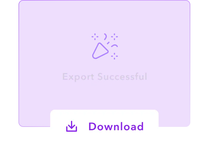 A screenshot of an “Export Successful” message for an MP4 file with a Download button.