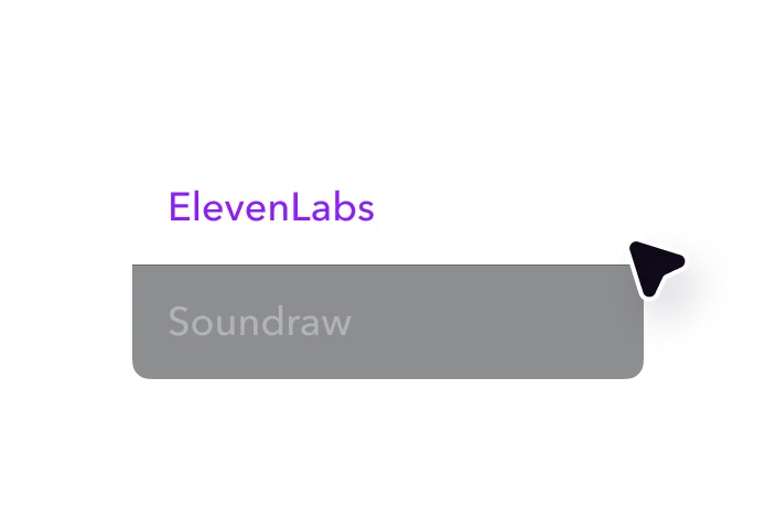 The button "ElevenLabs" being clicked to edit a video