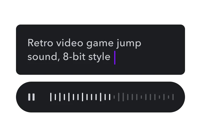  A prompt box with text describing an idea for an AI sound effect.