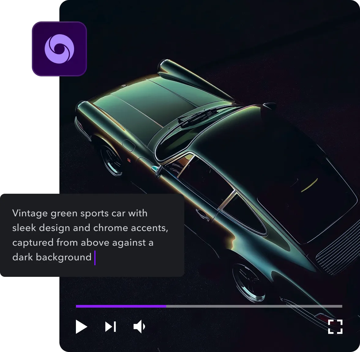 A text prompt indicating the generation of an AI social media video.