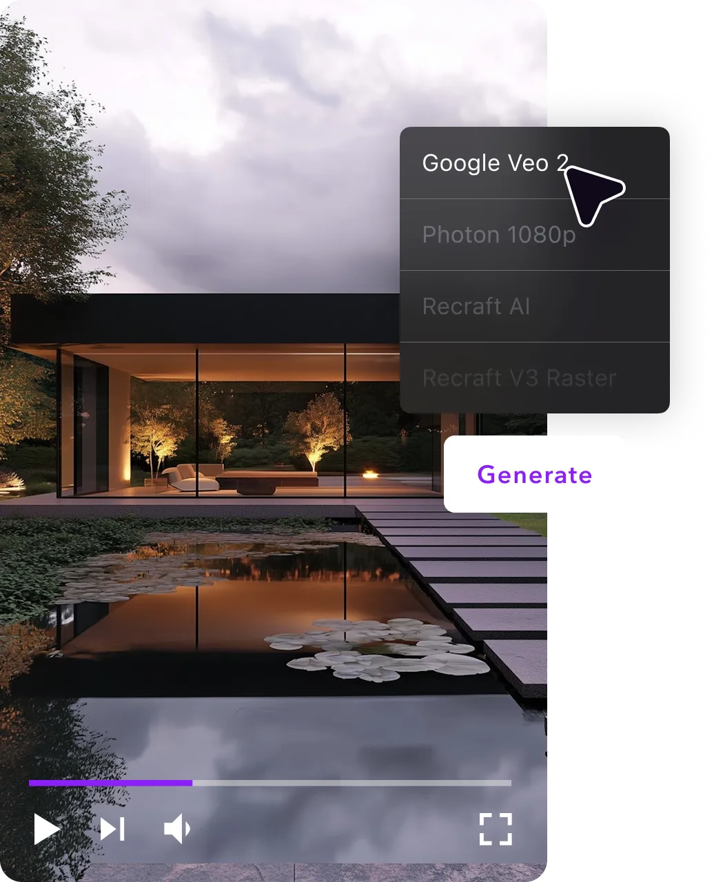 An AI-generated video of a house
