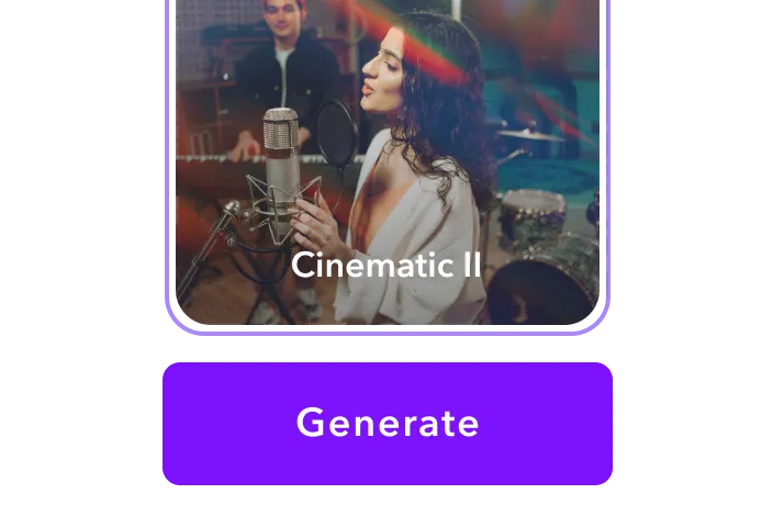 The VHS template is selected with a confirm button underneath.