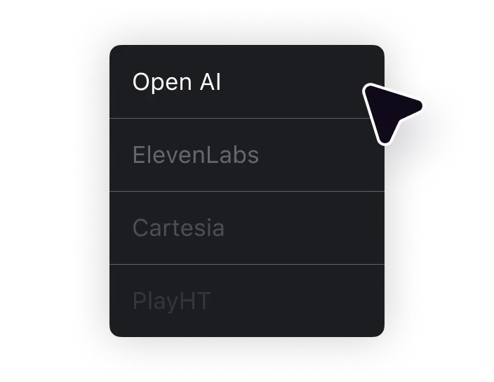 Cursor selecionando a opção OpenAI