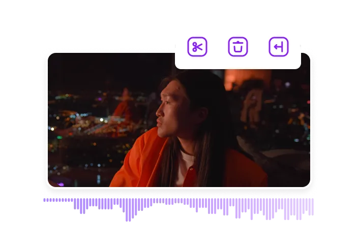 Diferentes elementos de edição de vídeo em vários quadros de clipe.