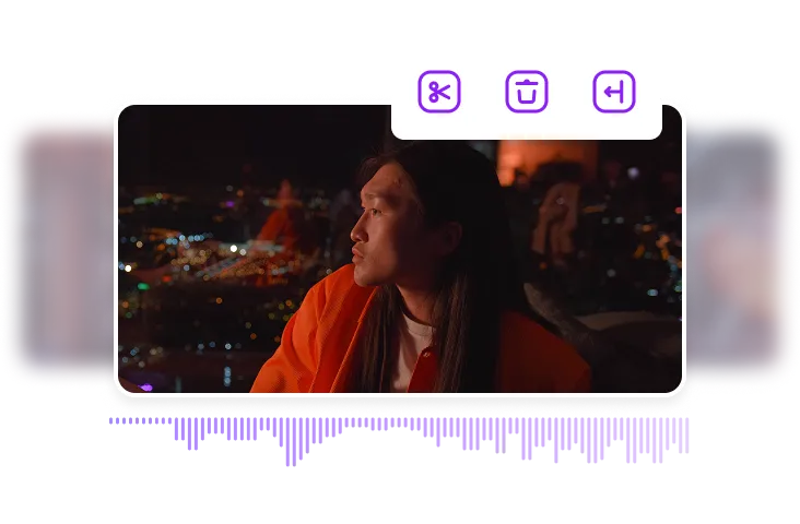 A video editor interface displaying a photo slideshow video in progress.