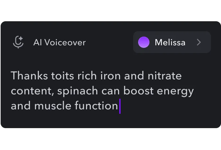 A voice generator prompt box with text. 