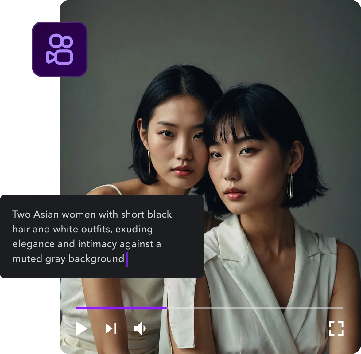 A video in an editing timeline overlaid by a prompt box with text.