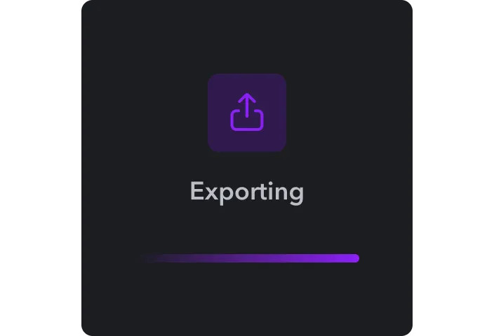 Uma mensagem de “Exportação bem-sucedida” com o botão “Download” abaixo.